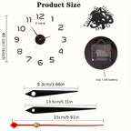 Large 3D Wall Clock Luminous Classic Wall Clocks DIY Digital Clock Wall Watches Stickers Silent Clock for Home Living Room Table
