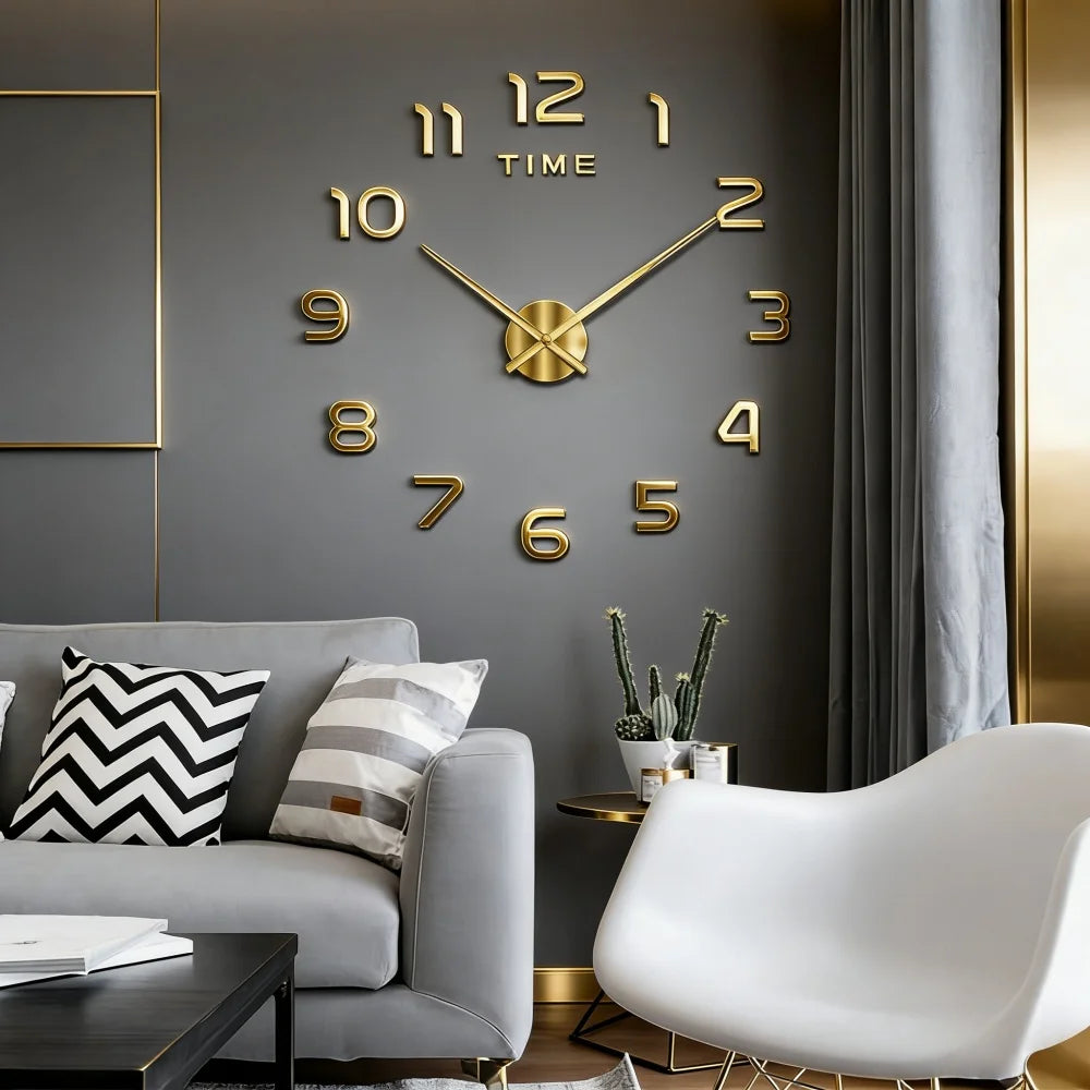 Large 3D Wall Clock Luminous Classic Wall Clocks DIY Digital Clock Wall Watches Stickers Silent Clock for Home Living Room Table