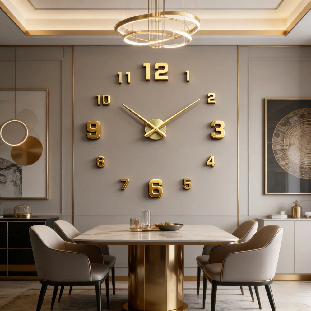 Large 3D Wall Clock Luminous Classic Wall Clocks DIY Digital Clock Wall Watches Stickers Silent Clock for Home Living Room Table