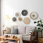 Boho Hand Woven Wall Basket Hanging Home Decorative Rustic Wall Basket Decor Pendants For Kitchen Farmhouse Table Living Room