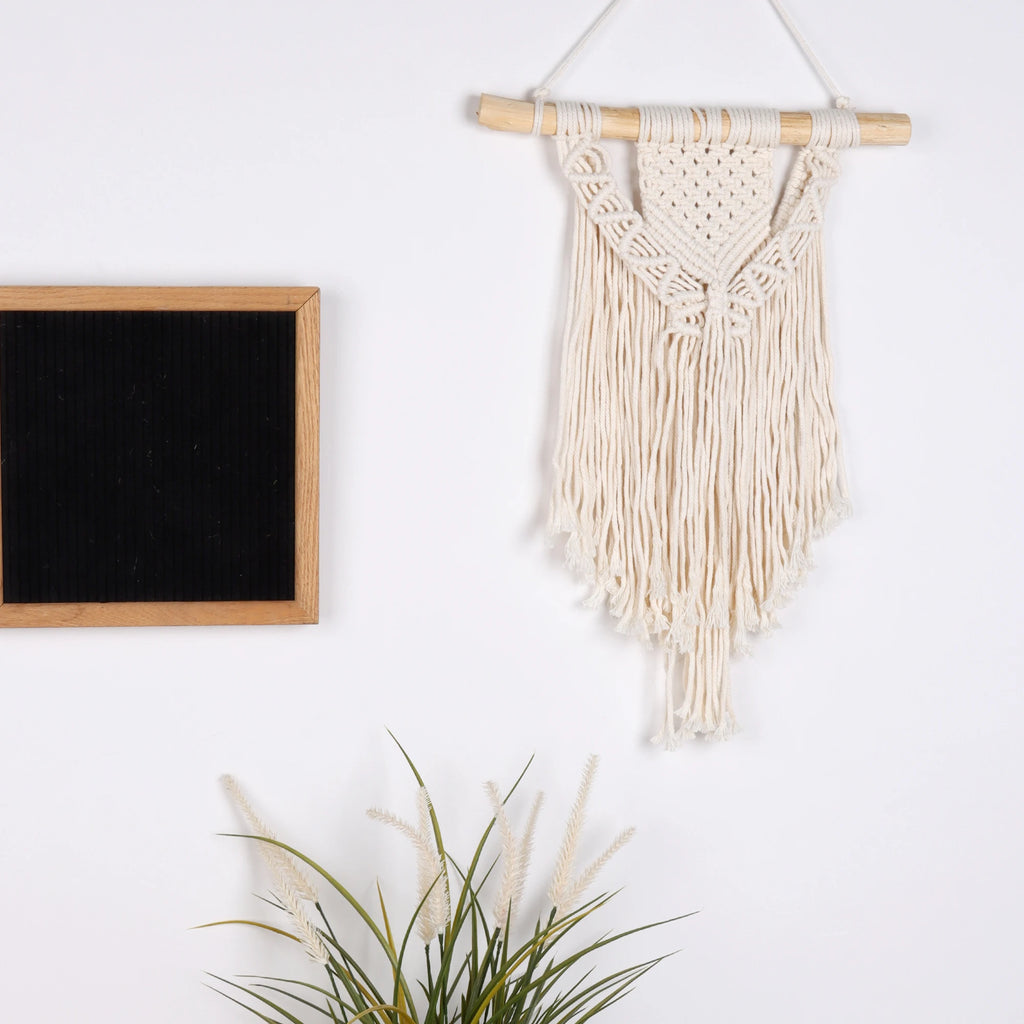 Macrame Woven Wall Hanging Boho Home Chic Bohemian Geometric Art Decor Beautiful Apartment Dorm Room Decoration Tapestry