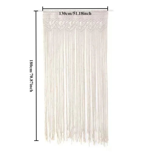 Hand-woven Macrame Door Curtain Bohemia Wall Hanging Tapestry For Home Window Doorway Bedroom Living Room Wedding Backdrop Decor
