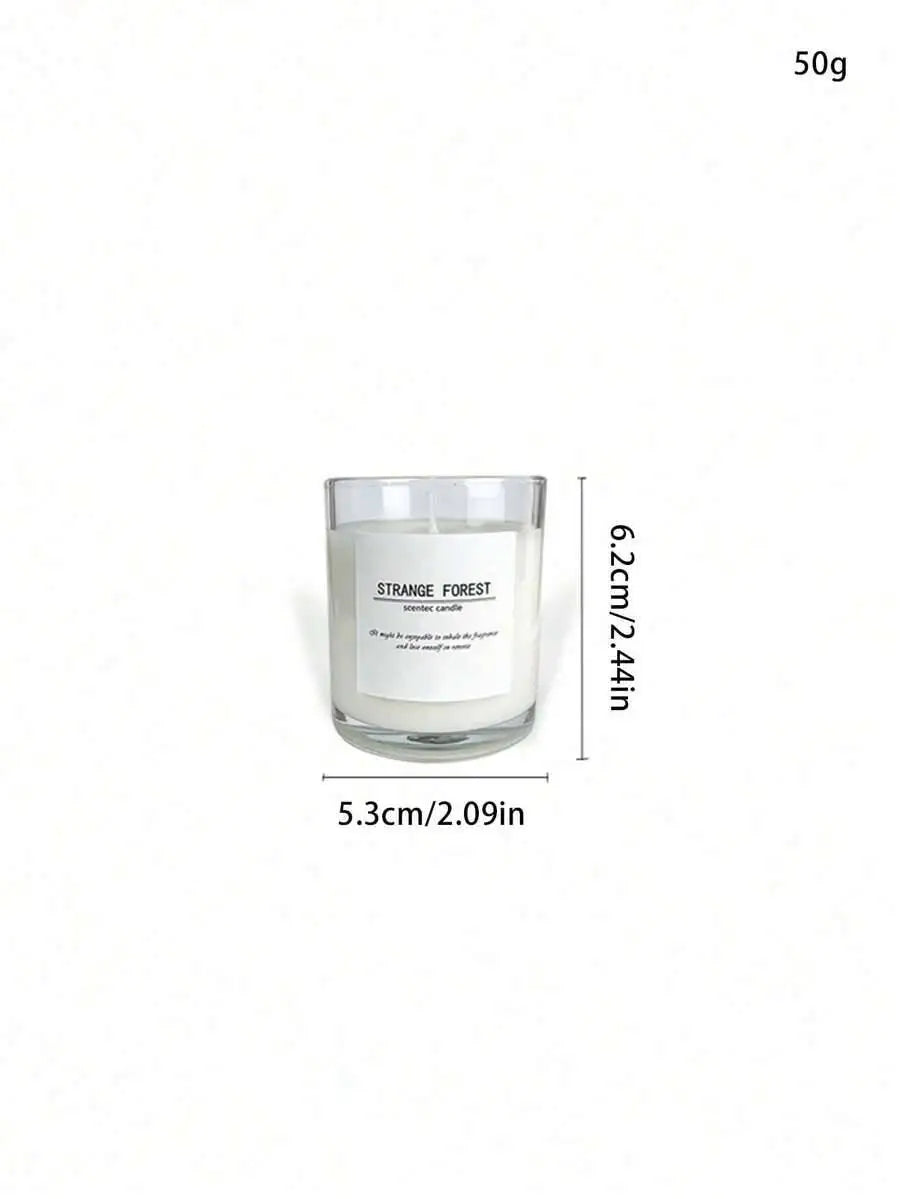 1Pc Glass Scented Candle Cup, Made Of Soy Wax, Gardenia Vanilla Scents, Warm White Unscented Transparent Glass,