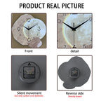 Modern Simple Silent Wall Clock, Moon Design - Quartz Movement, Wooden Material, for Bedroom, Living Room or Office Decoration