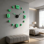 Large 3D Wall Clock Luminous Classic Wall Clocks DIY Digital Clock Wall Watches Stickers Silent Clock for Home Living Room Table