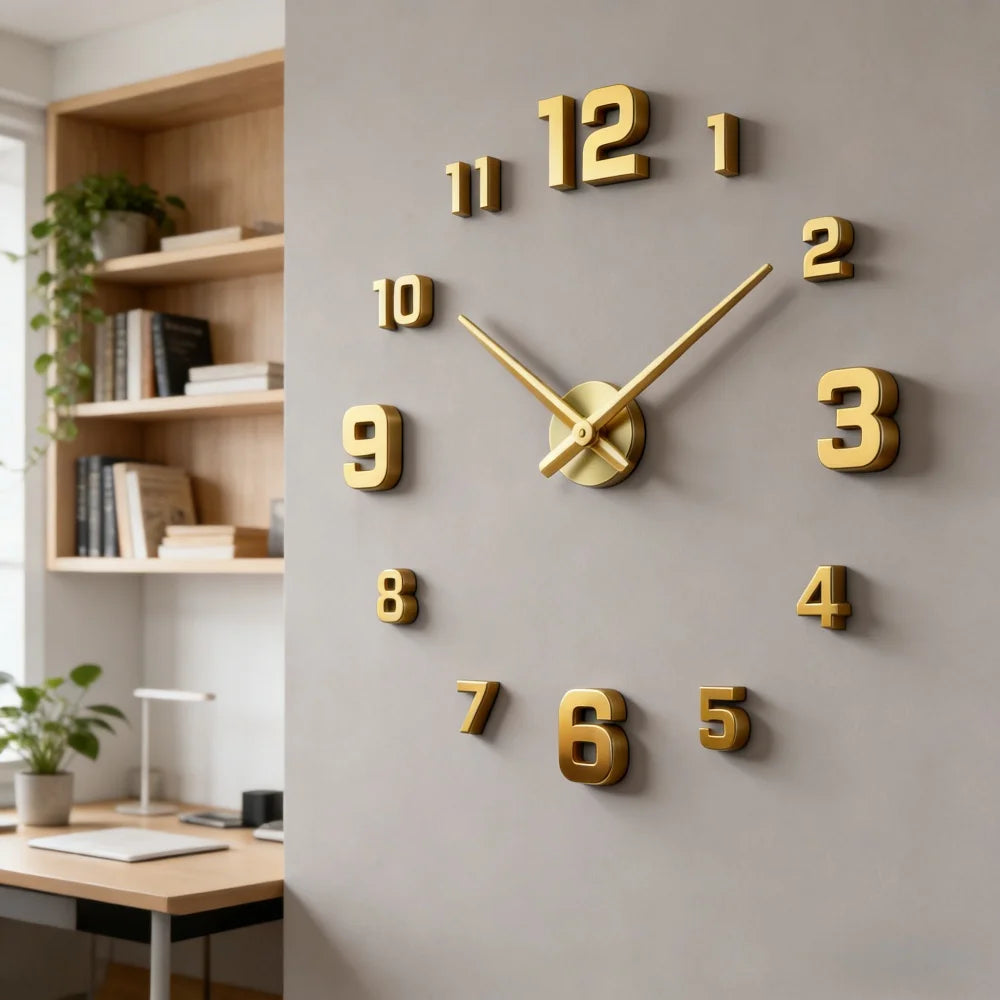 Large 3D Wall Clock Luminous Classic Wall Clocks DIY Digital Clock Wall Watches Stickers Silent Clock for Home Living Room Table
