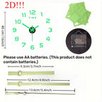 Large 3D Wall Clock Luminous Classic Wall Clocks DIY Digital Clock Wall Watches Stickers Silent Clock for Home Living Room Table