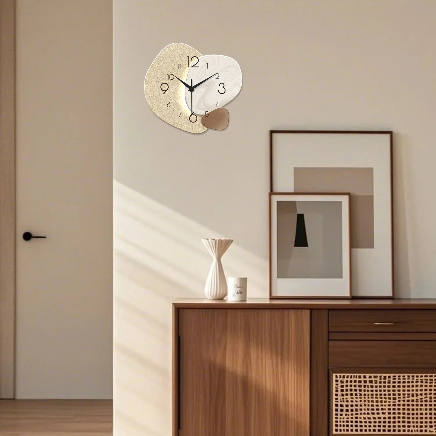 Modern Simple Wall Clock, Silent Quartz Clock, Bedroom Clock Living Room Sofa Background Decoration Wall Clock, No Battery