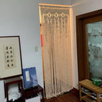 Hand-woven Macrame Door Curtain Bohemia Wall Hanging Tapestry For Home Window Doorway Bedroom Living Room Wedding Backdrop Decor