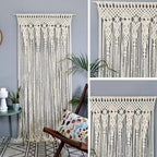 Hand-woven Macrame Door Curtain Bohemia Wall Hanging Tapestry For Home Window Doorway Bedroom Living Room Wedding Backdrop Decor