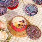 Bohemian Floral Tin Candle with Rose Petals | Natural Essential Oils for Home Decor, Odor Control & Emergency Lighting