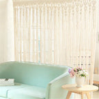 Hand-woven Macrame Door Curtain Bohemia Wall Hanging Tapestry For Home Window Doorway Bedroom Living Room Wedding Backdrop Decor