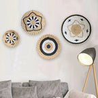 Boho Hand Woven Wall Basket Hanging Home Decorative Rustic Wall Basket Decor Pendants For Kitchen Farmhouse Table Living Room