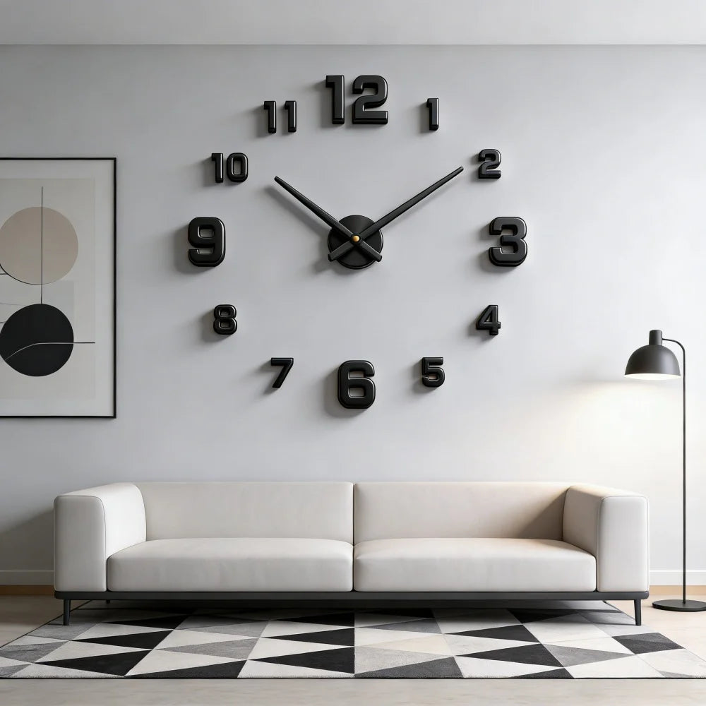 Large 3D Wall Clock Luminous Classic Wall Clocks DIY Digital Clock Wall Watches Stickers Silent Clock for Home Living Room Table