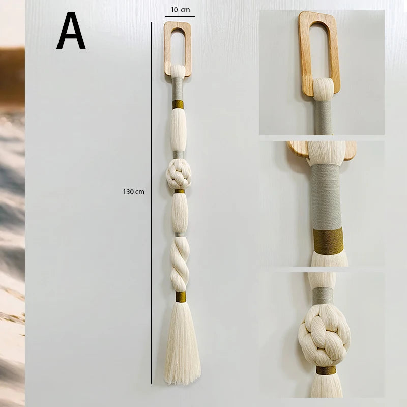 Boho Chic Art Decor Rope Knot Thick Polyester Luxury Woven Wall Hanging Decor For Wedding Or Living Room
