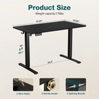 JHK Electric Standing Computer Desk Height Adjustable Workstation Ergonomic Work Table with Metal Frame For Home Office