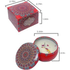 Bohemian Floral Tin Candle with Rose Petals | Natural Essential Oils for Home Decor, Odor Control & Emergency Lighting